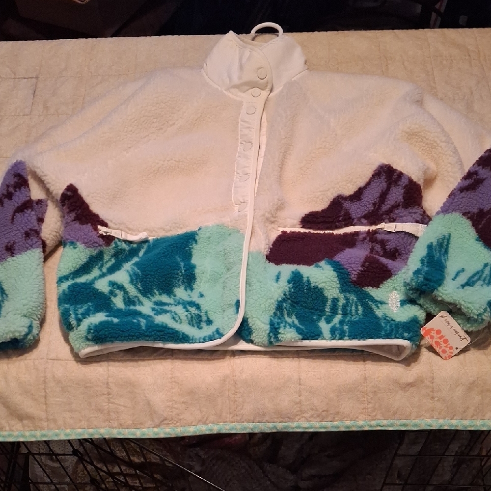 FP Movement by Free People Colorful Fleece Jacket
